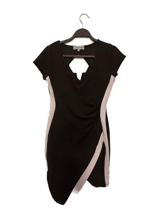 almost FAMOUS Dresses & Skirts - Almost Famous Black And White Colorblock Asymmetrical Bodycon Dress